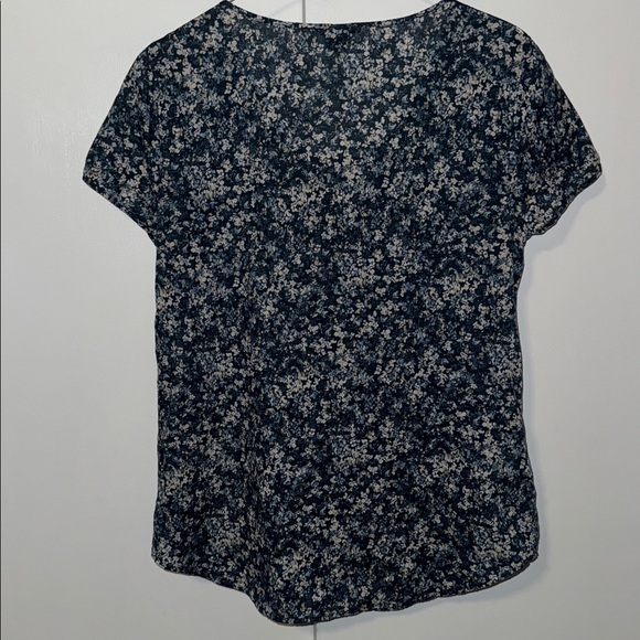 Eddie Bauer Cotton Short Sleeve Button Down Shirt Blue Floral Women’s Small S - Picture 5 of 9